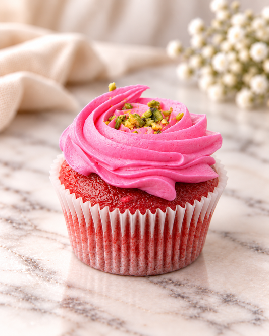 Rose Water and Pistachio Cupcake