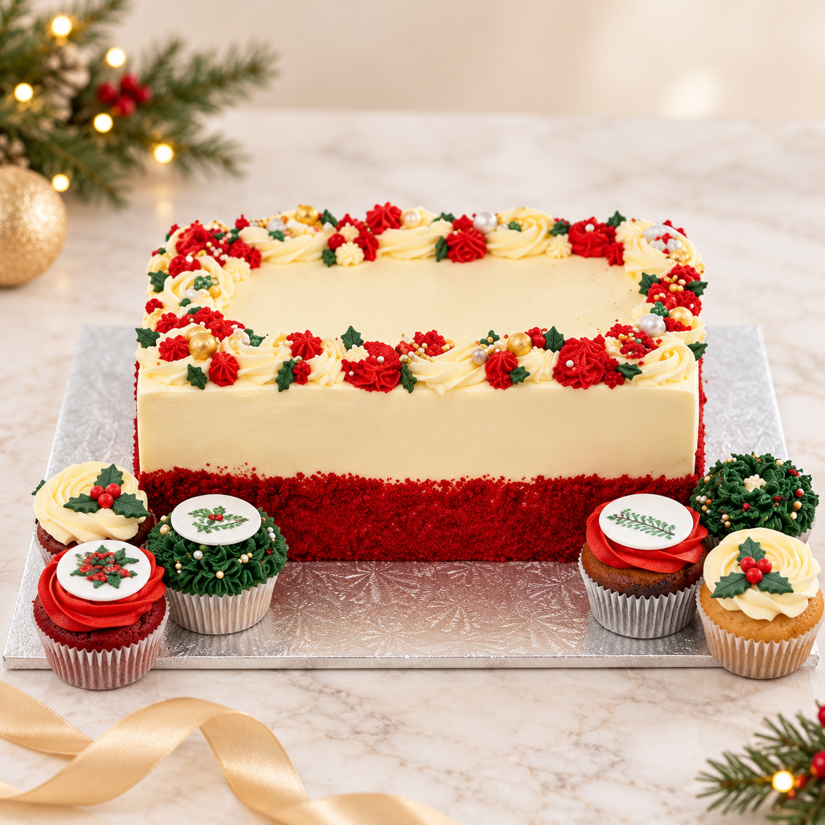Christmas Square Cake