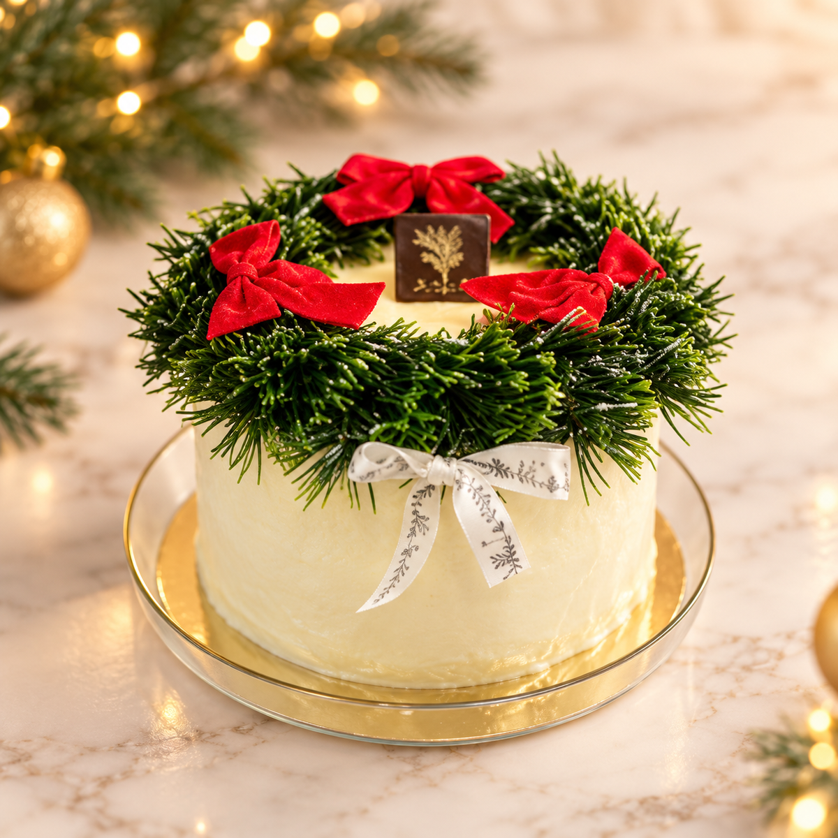Mini Christmas Wreath Cake