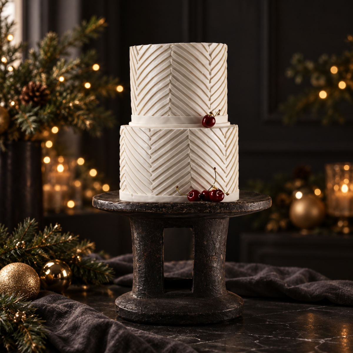 Textured White Centre Cake